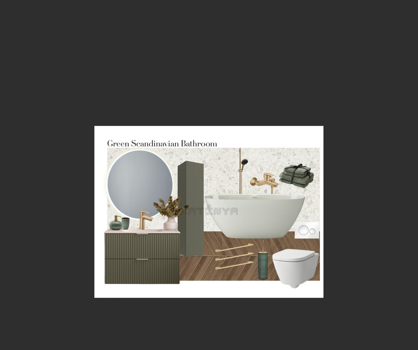 Green Scandinavian Bathroom